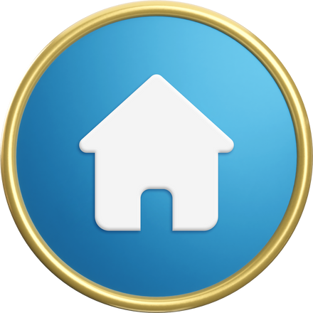 3D Home Icon. 3D Home Button.