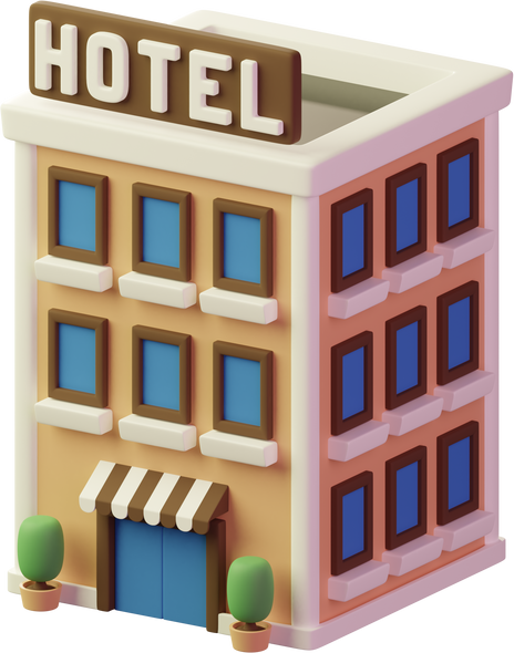 3D hotel icon element