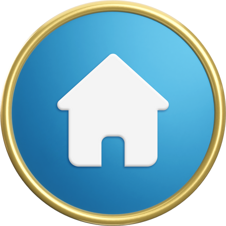 3D Home Icon. 3D Home Button.